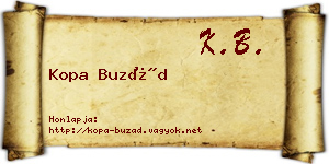 Kopa Buzád névjegykártya
